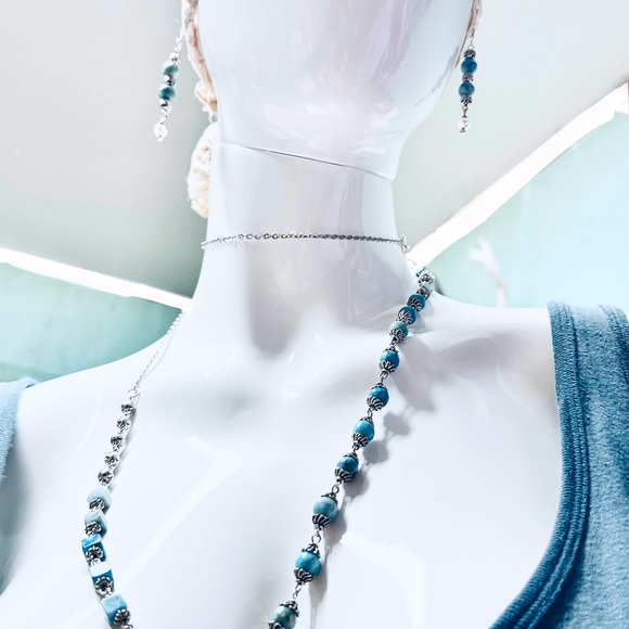 🥳HP:RARE Soul’s 3pc Handcrafted “Persian Turquoises” Gemstones 925s Jewelry Set - Picture 8 of 17